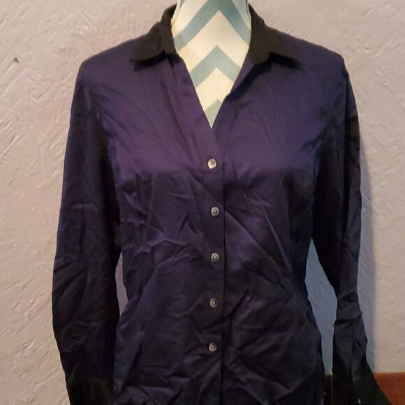 SALE...Calvin Klein Black- Navy Shirt - Picture 2 of 4